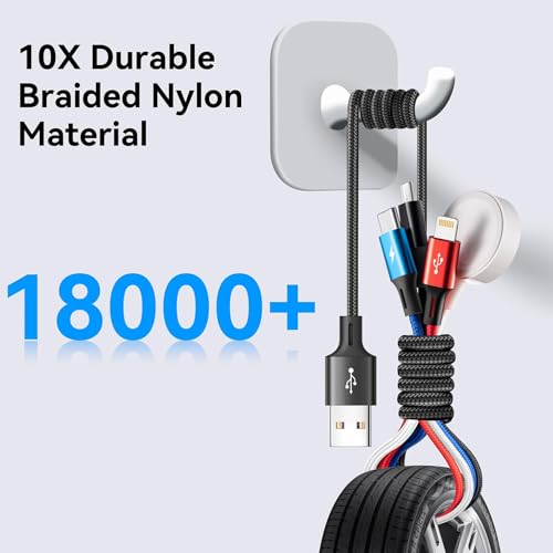 2026 Travel Essentials,Multi Charging Cable for Apple Watch Charger,6ft - color: Black-2Pack, size: 6Ft