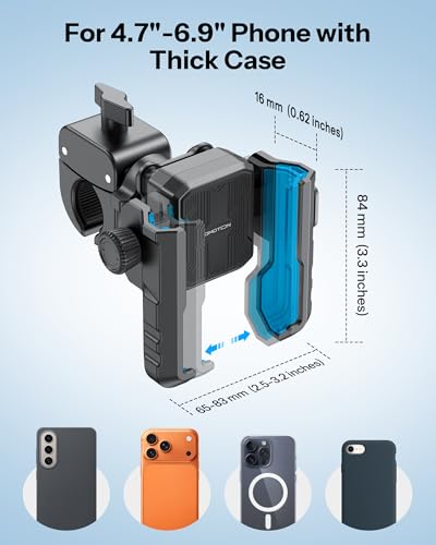 OMOTON BK01 Anti-Vibration Bike Phone Mount, Quick Lock for Riders - color: 2-Blue