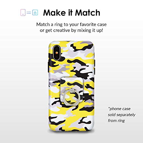 Velvet Caviar Cell Phone Ring Holder - Finger Ring & Stand - Improves Phone Grip Compatible with iPhone, Galaxy and Most Cases (Except Silicone/Leather) - Black Yellow Camo - color: Yellow Camo