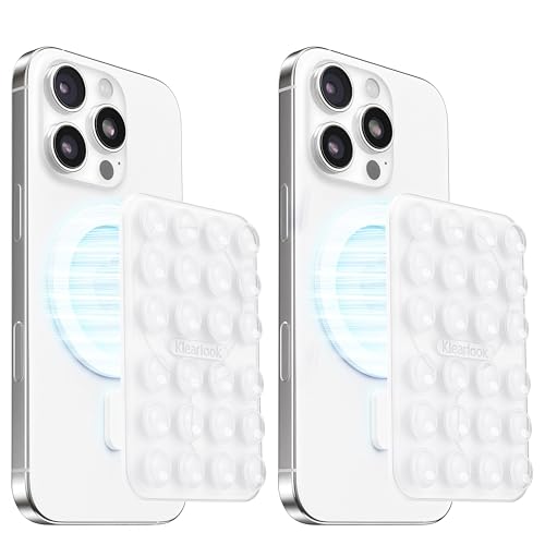 Klearlook 2PCS Magnetic Suction Phone Mount for MagSafe Case, Transparent - color: Transparent & Transparent