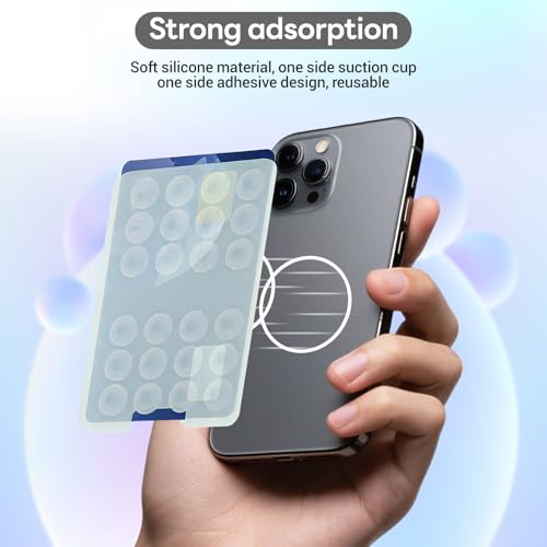 Classic - 2PCS Silicone Suction Phone Case Adhesive Mount(Clear) - color: clear