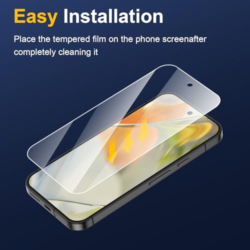 2 Pack Screen Protector for Google Pixel 9 with 2 Pack Camera Lens Protector, 9H Tempered Glass, Fingerprint Unlocking, Bubble Free - size: Pixel 9