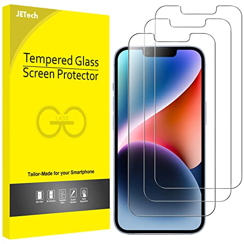 JETech Screen Protector for iPhone 14 Plus, 3-Pack | HD Clear, Face ID Compatible, Anti-Scratch Glass - size: iPhone 14 Plus