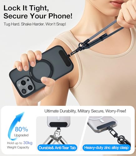 Phone Lanyard Crossbody, 3-in-1 Neck Strap& Wrist Strap, Adjustable Anti-Theft Lanyard with 2 Phone Tether Tabs, Universal Cell Phone Strap for All Case,Travel Essential, Pink - color: 7-pink