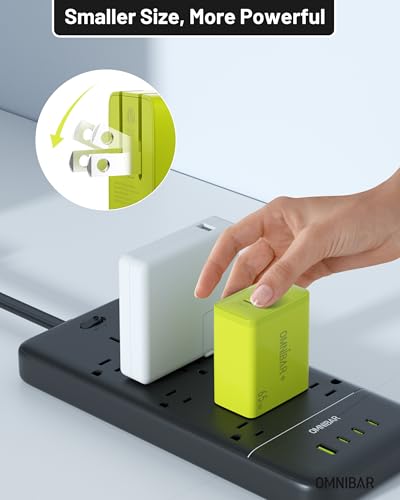65W USB C Charger Block, 3-Port GaN Fast Wall Charger, Green - color: Lime Green