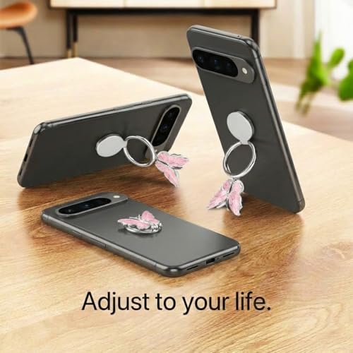 NXVX Butterfly Phone Ring Holder, Pink 360° Finger Grip & Kickstand - color: Pink Butterfly