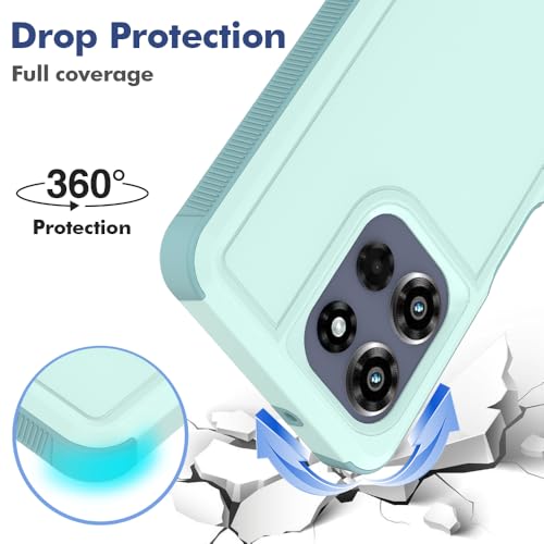for Motorola Moto G Power 2026 / Moto G Power 2025 Case: Dual Layer Protective Heavy Duty Cell Phone Cover Shockproof Rugged with HD Screen Protector Military Protection Bumper Tough, Mint Green - color: Mint Green (PC) + Mint Green (TPU)