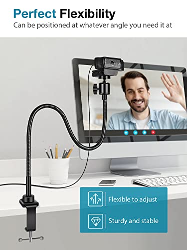InnoGear Webcam Stand Gooseneck Camera Arm Stands Desk Mount Phone Holder - color: B Black
