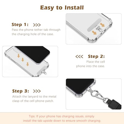 MoKo Adjustable Phone Crossbody Lanyard with Detachable RFID Wallet - color: Black