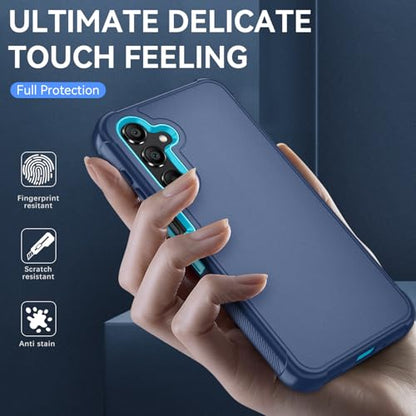 for Samsung Galaxy A16 5G Case : 3-Layer Shockproof Phone Cover with HD Screen Protector,Hybrid Protective Military-Grade Drop Protection for Galaxy A16 5G Phone Case (Blue/Glacier Blue) - color: Blue/Glacier Blue