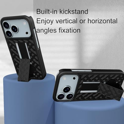 for iPhone 17 Pro Max Stand Case, Belt Clip, Screen Protector-Black | Swivel Kickstand Holder Holster, Camera Lens Protector, Slim Shell Shell Pouch Full Body Protective, Shockproof Phone Cover - size: iPhone 17 Pro Max