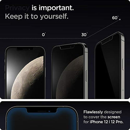 Spigen GlasTR EZ FIT Privacy Screen Protector for iPhone 12/12 Pro - size: iPhone 12 Pro / iPhone 12