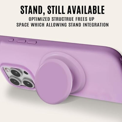 for MagSafe Phone Grip,Soft Silicone Magnetic Collapsible Cell Phone Finger Grip for iPhone 17/16/15/14/13,12 and Smartphones Tablets - Purple - color: Purple