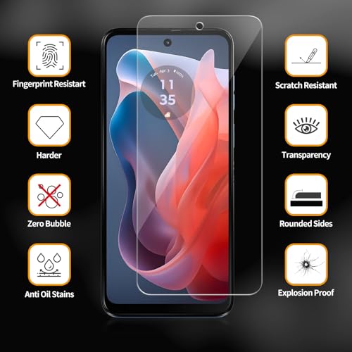 3 Pack for Motorola Moto G Play (2024) / XT2413 Tempered Glass Screen Protector, Scratch-Proof, Bubble-Free,HD Transparent, 9H Hardness,Bubble Free,Case Friendly - size: Moto G play 2024 (3 Pack)