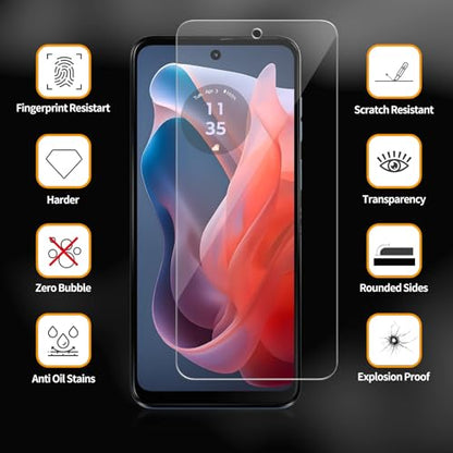 3 Pack for Motorola Moto G Play (2024) / XT2413 Tempered Glass Screen Protector, Scratch-Proof, Bubble-Free,HD Transparent, 9H Hardness,Bubble Free,Case Friendly - size: Moto G play 2024 (3 Pack)