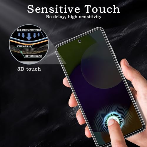Privacy Screen Protector for Samsung Galaxy A52/A51/A53 5G, Shatterproof Tempered Glass Accessories, Anti Spy Tempered Glass Film, Case Friendly Ultra Resistant 9H Hardness Anti-Glare HD Black -3 Pack
