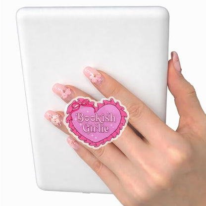 Cute Bookish Girlie Expandable Collapsible Grip, for with Kindle E-Readers, iPhones and Smartphones,Rotating Folding Elastic Base, A Gift for Book Lover - color: Bookish Girlie