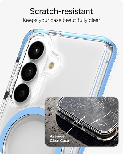 ZAGG Santa Cruz Snap Samsung Galaxy S26 Case with Kickstand - ICY Blue, Magnetic Crystal Clear Protective Phone Cover, 13ft Drop Protection, Graphene Reinforced, Slim Case with Stand - color: Icy Blue, size: Samsung Galaxy S26