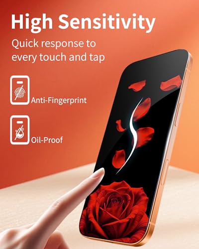 2 Pack Privacy Screen Protector for iPhone 17 Pro Max (6.9 inch) - color: Rose For iphone 17 Pro Max