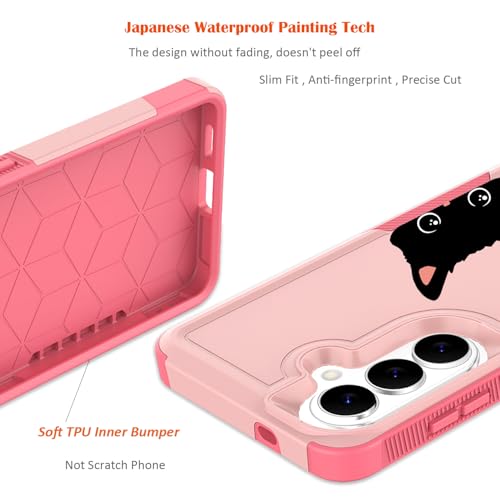 for Samsung Galaxy S26 5G Case: Cute Flowers Floral Design for Girls Women Slim Soft TPU Bumper Shockproof Silicone Cell Phone Cover (Cat Ear) - color: Fun Cat Ear