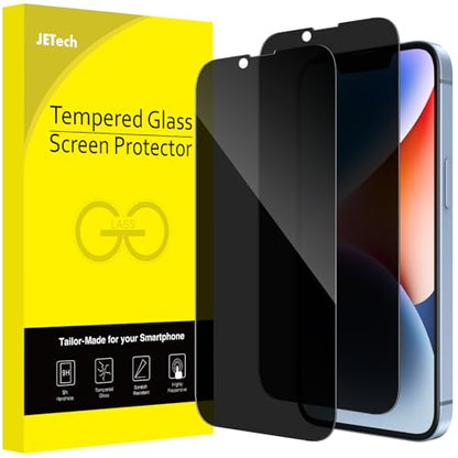 JETech Privacy Screen Protector for iPhone 14 Plus, 2-Pack | Full-Coverage Tempered Glass, Edge-to-Edge Protection, Anti-Spy, Case-Friendly, HD Clear - size: iPhone 14 Plus