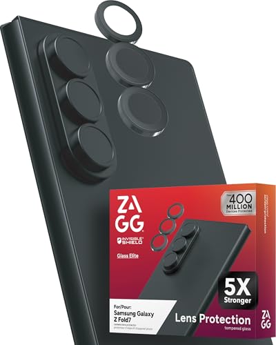 ZAGG Glass Elite Anti-Reflective Samsung Galaxy Z Fold7 Camera Lens Protector – Anti-Glare Technology, Maximum Impact & Scratch Resistance, InvisibleShield, Smudge-Free Surface, Recycled Materials - color: Black, size: Samsung Galaxy Z Fold7