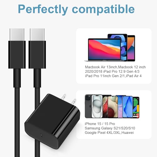 iPhone 18 17 16 15 Charger Fast Charging USB C Charger Block - color: Black, size: 10FT