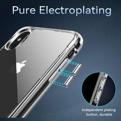 DEERLAMN Clear Case for iPhone Xs Max, Military Grade Drop Protection Anti-Scratch Transparent Ultra Slim Non-Yellowing Shockproof Protective Phone Cover - size: iPhone XS Max