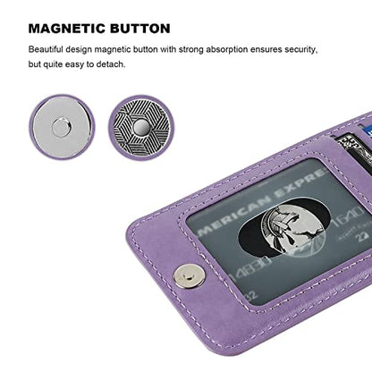 KIHUWEY for iPhone SE/8/7 Wallet Case Card Holder Kickstand, Purple - color: Purple