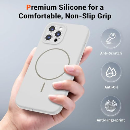 SUPFINE Silicone & Magnetic for iPhone 12 Pro Max Case White - color: White, size: iPhone 12 Pro Max