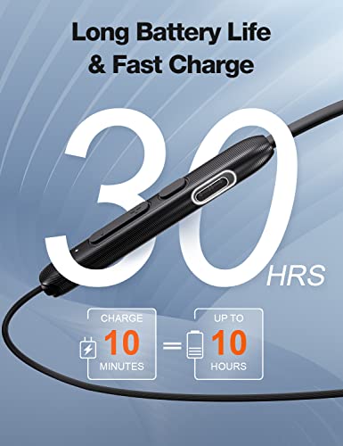 Rythflo Bluetooth Headphones,V5.2 Wireless Bluetooth Earbuds w/Mic in-Ear Magnetic Neckband Earphone 30Hrs Playtime, IPX7 Sweatproof Deep Bass Headset for Phone Call Music Sports
