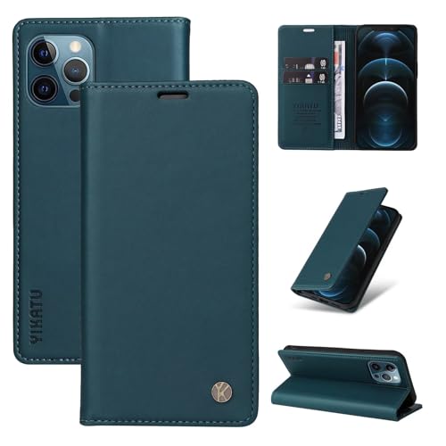 Caseurban Compatible with iPhone 12 Pro Max Wallet Case PU Leather Flip Folio Case with Card Holder Magnetic Closure Shockproof Protective Phone Cover Blue - color: Blue, size: iPhone 12 Pro Max