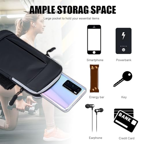 Phone Holder for Running Armband Cell Phone Holder for iPhone 17 16 16e 15 14 13 12 11 Pro Max Xs Xr X Plus Galaxy Ultra Note Carrier Bag Pouch,Gym Sports Arm Bands Sleeve Fit Women Men Kids - color: 05-Black