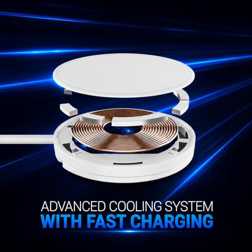 MagSafe Compatible 15W Magnetic Wireless Charger with Foldable Stand - color: White