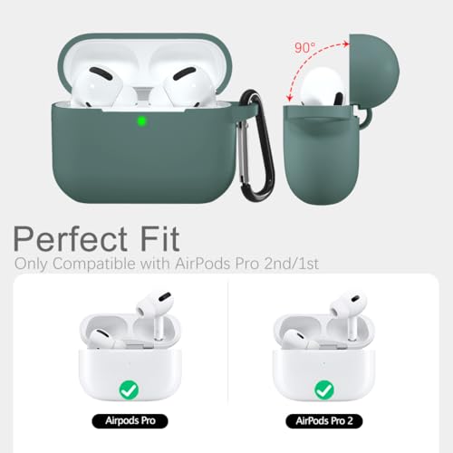 Lerobo for AirPods Pro 2nd/1st Case with Keychain, Pine Green - color: Pine Green