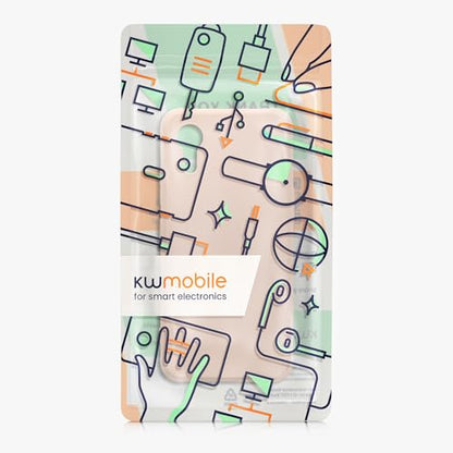 kwmobile Case Compatible with Samsung Galaxy Xcover7 Case - Soft Slim Protective TPU Silicone Cover - Coconut Swirl - color: Coconut Swirl