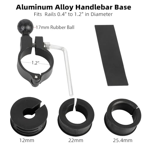 Motorcycle & Bike Phone Holder Mount with Vibration Dampener [Camera Friendly] [1-Second Lock & Release] [Aluminum Alloy Handlebar Clamp Base] for iPhone 17/16/15 Series, 4.7-7" Smartphones