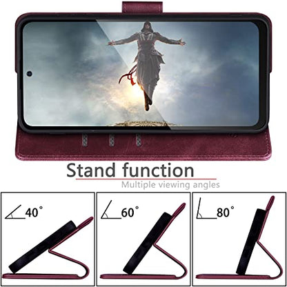 SUANPOT for Motorola Moto G Power 5G 2024 6.7" Wallet case with RFID Blocking Credit Card Holder,Flip Book PU Leather Protective Cover Women Men for Power 5G 2024 Phone case Wine Red - color: Wine Red