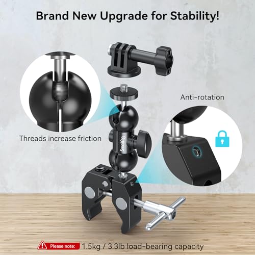 SMALLRIG Camera Mount Kit, Ball Head Magic Arm with Clamp, 2-Pong Mount - style: Clamp Kit