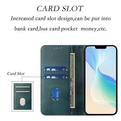 Leather Phone Case Compatible with Galaxy A10E mit Stand Function, Wallet Magnetic Protective Case Bumper Leather RFID Blocking Cover Scratch Resistant Sleeves Compatible with Samsung Galaxy A20E/A10E - color: Green