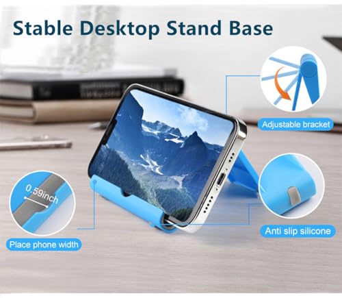 4 Pack Adjustable Desktop Cell Phone Stand for Phones & Tablets - color: Pink+Purple+Blue+White