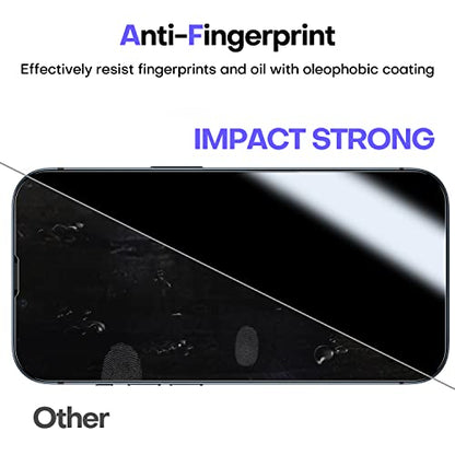 ImpactStrong Anti-Spy Privacy Screen Protector for iPhone 14 Plus/iPhone 13 Pro Max (6.7-Inch), 9H Tempered Glass, Shatter-Resistant, Anti-Scratch, Easy Install Kit, Case Friendly, 2-Pack - size: iPhone 14 Plus/13 Pro Max