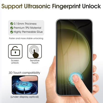 3 Pack TPU Screen Protector for Samsung Galaxy S23, Self-Healing HD Flexible Hydrogel Film Compatible with Galaxy S23 5G 6.1", Support Fingerprint Unlock, Scratch-Resistant, Bubble Free - size: Samsung Galaxy S23