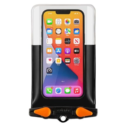 Aquapac Waterproof Phone Case, Large, Black | iPhone and Android, Made in The UK, Hiking, Mountain Biking, Running Accessory, Floating, IPX8 certified to 30 ft deep. - color: Black, size: Large