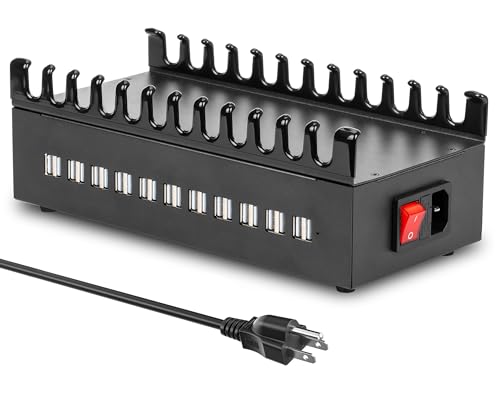 300W USB Charging Station, ALI SEA 22 Port USB Fast Charging Station for Multiple Devices, Multi Charger Station Organizer Compatible with Cellphone, Tablet, Kindle, iPad and More