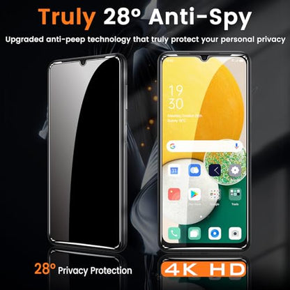 3+3 Pack for Samsung Galaxy A13 5G Privacy Screen Protector with Camera Lens Protector, Anti-Spy Tempered Glass Film, 9H Hardness, Anti-Scratch, Touch Sensitive - size: Galaxy A13