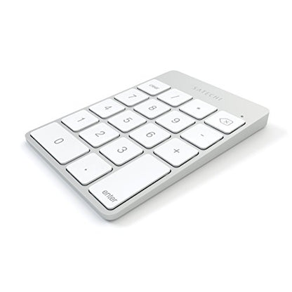 Satechi Slim Aluminum Bluetooth Keypad, 18-Key Number Pad, Silver - color: Silver, size: Micro USB