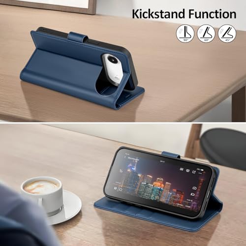 Shieldtop Compatible with MagSafe iPhone 17 Air Wallet Case,Blue | 2 in 1 Detachable Magnetic,Credit Card Holder Slots,RFID Blocking,PU Leather,Kickstand,Flip Folio Phone Cover for Men & Women - color: Blue, size: iPhone 17 Air - 6.6"