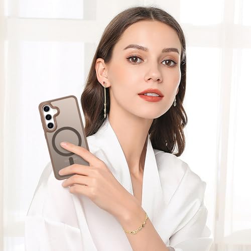 BENTOBEN Magnetic for Samsung Galaxy S24 Plus Case [Compatible with Magsafe] Translucent Matte Slim Thin Shockproof Anti-Yellow Women Men Protective Phone Cases Cover for Samsung S24 Plus 6.7", Bronze - color: Bronze