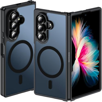 for Samsung Galaxy Z Fold 8 Ultra Case| Galaxy Z Fold 7 Case Magnetic Black | Compatible with MagSafe, Hinge Protection,Translucent Matte Military Grade Protection Shockproof Rugged Phone Cover - color: Z Fold 8 Ultra-Black, size: Galaxy Z Fold 8 Ultra| Z